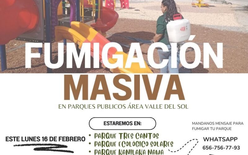 Municipio realizará fumigación masiva en parques de Valle del Sol