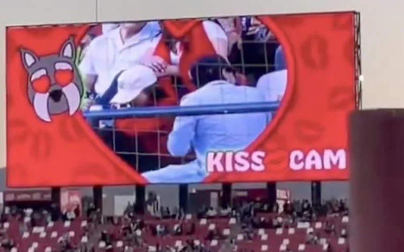 Pareja evita ‘Kiss Cam’ en San Luis y desata ola de especulaciones en redes