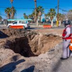 Atiende JMAS hundimiento por colapso de colector en avenida Vicente Guerrero