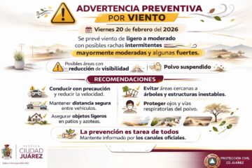 Mantienen advertencia preventiva por viento en la ciudad
